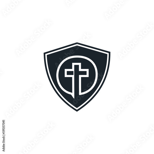 Logo shield church initial