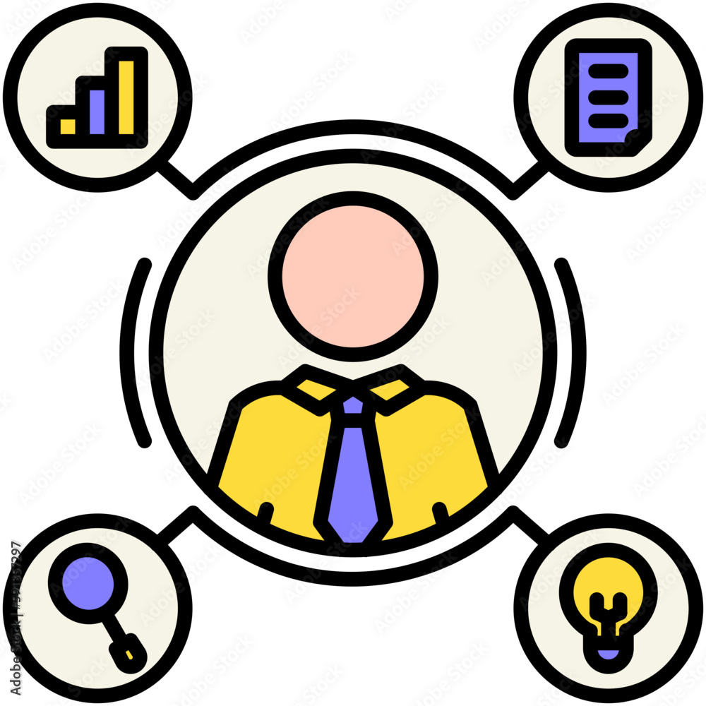 Skill Icon, Line Filled Icon Style, Employment business Symbol Vector Stock. Skill Icon, Line Filled Icon Style, Employment business Symbol Vector Stock.