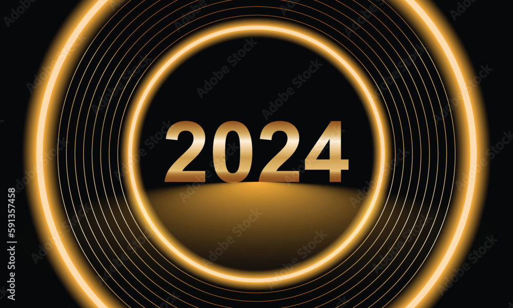 2024 Happy New Year Background Design. Greeting Card, Banner, Poster. Vector Illustration. 2024 Happy New Year Background Design. Greeting Card, Banner, Poster. Vector Illustration.