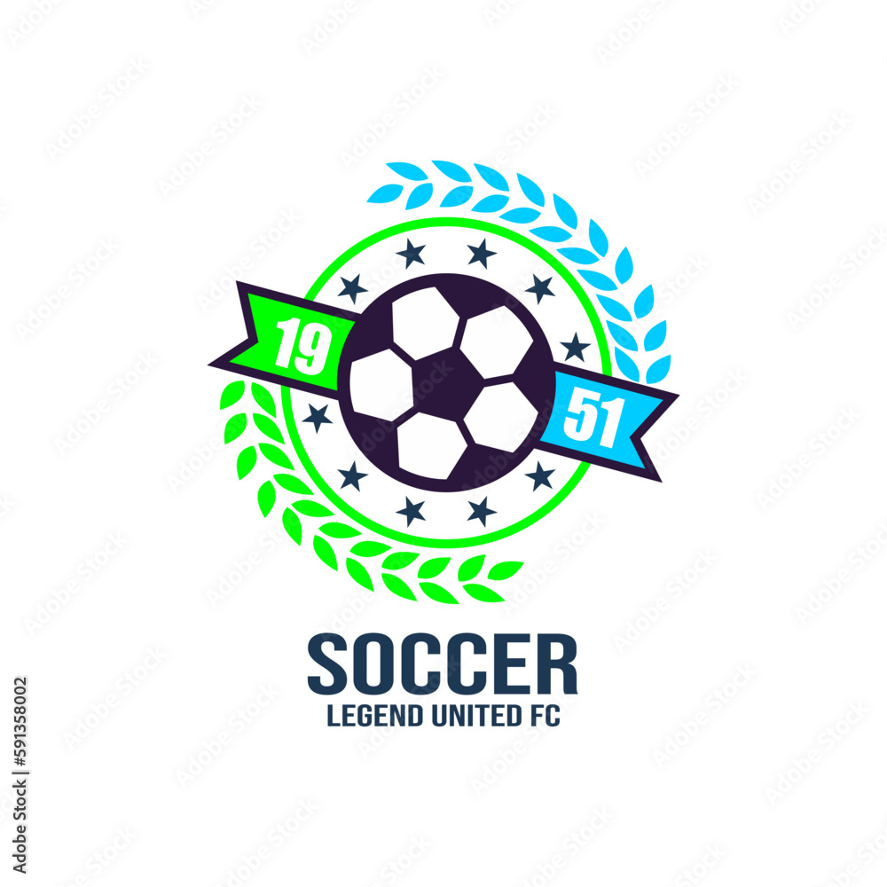 Obraz premium Soccer Team Logo Template Vector Illustration