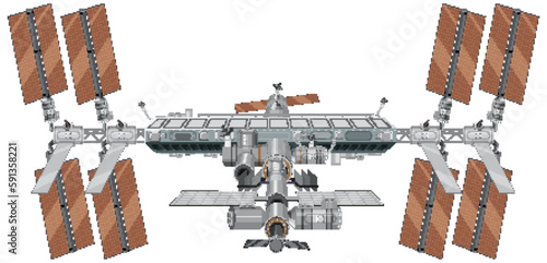 International Space Station (ISS) on White Background