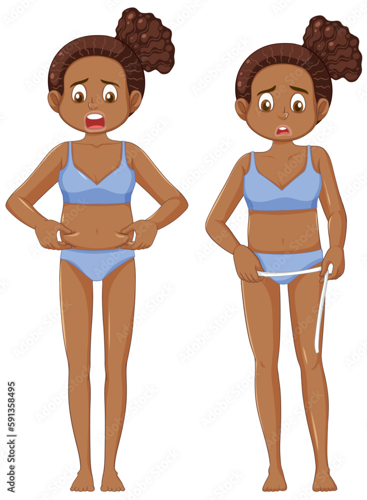 African American Teen Girl Concerned About Wide Hips African American Teen Girl Concerned About Wide Hips
