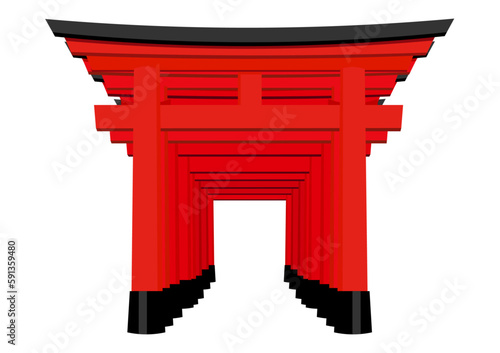 並んだ赤い鳥居