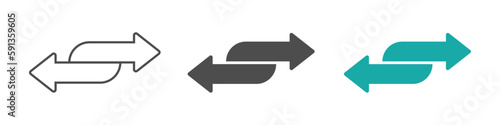  Double arrow icons in four direction set
