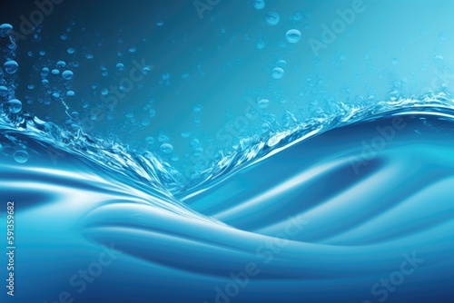 blue underwater scene with bubbles. Generative AI