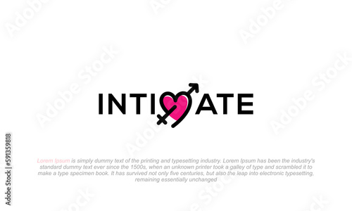 intimate logotype, love heart logo, gender sex logo