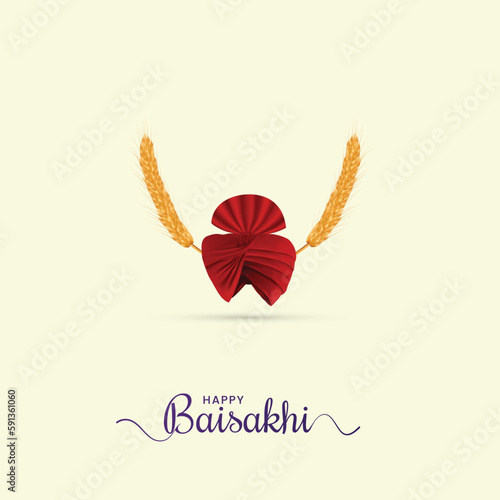 Celebration of Punjabi festival Vaisakhi Baisakhi festival creative design with typography, Baisakhi Festival Greeting, Social media post