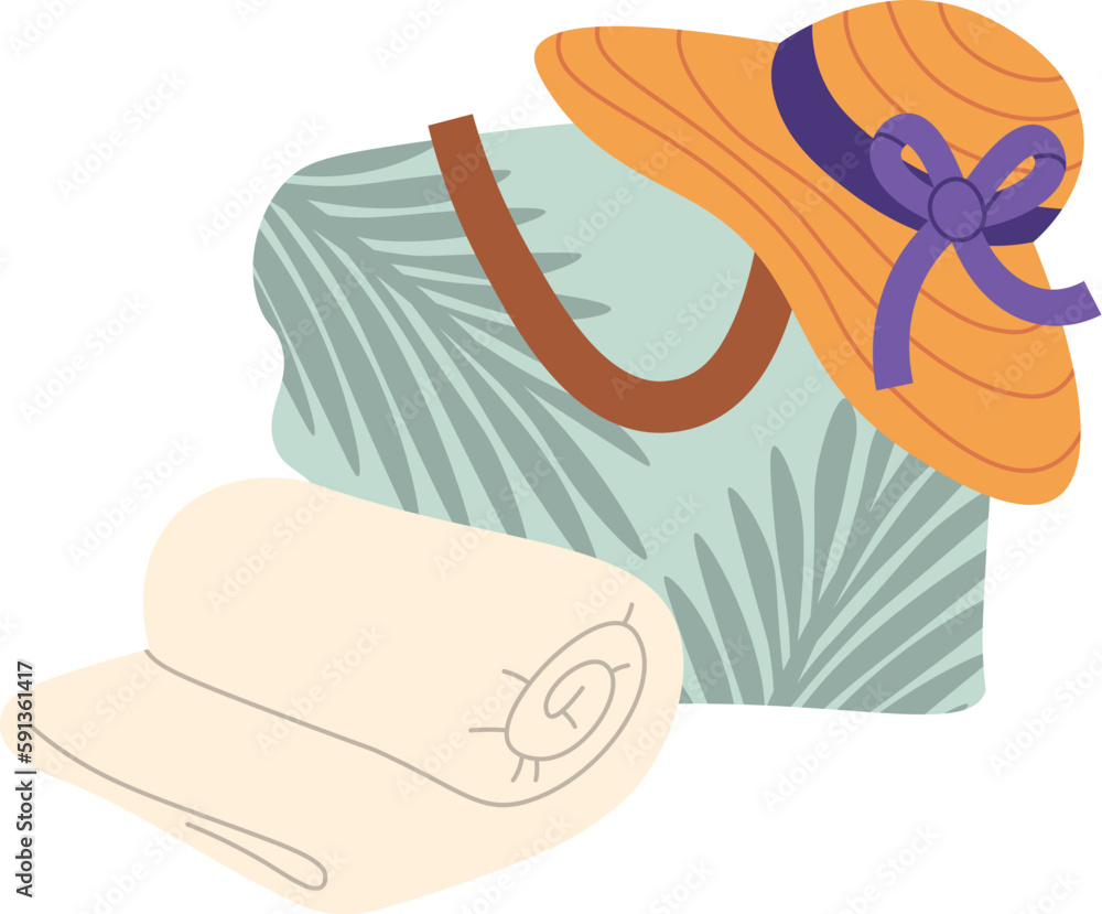 Beach Bag With Hat And Towel Beach Bag With Hat And Towel