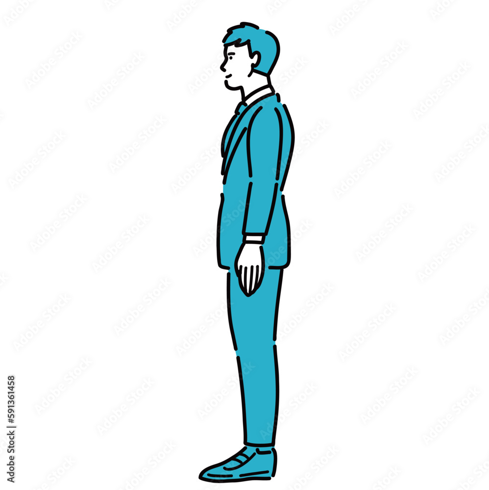 スーツを着て姿勢良く立っている若い男性
スーツを着て姿勢良く立っている若い男性