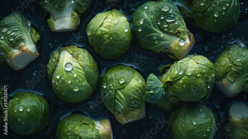 Fresh Brussel Sprouts: Macro Beauty photo