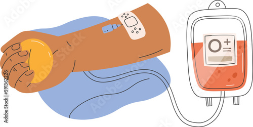 Donor Hand With Drop Counter And Ball