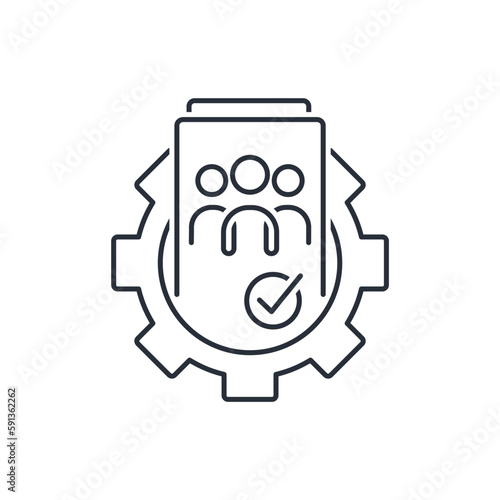 Control group. Vector linear icon isolated on white background.