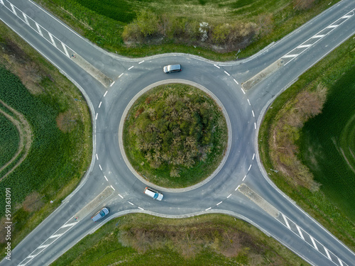 Kreisverkehr, Drohnenfoto