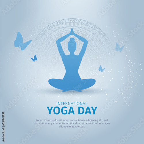 International Yoga day 21 june poster design. Vector illustration