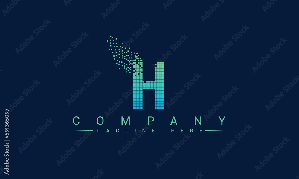 Pixel art design of the H letter logo.