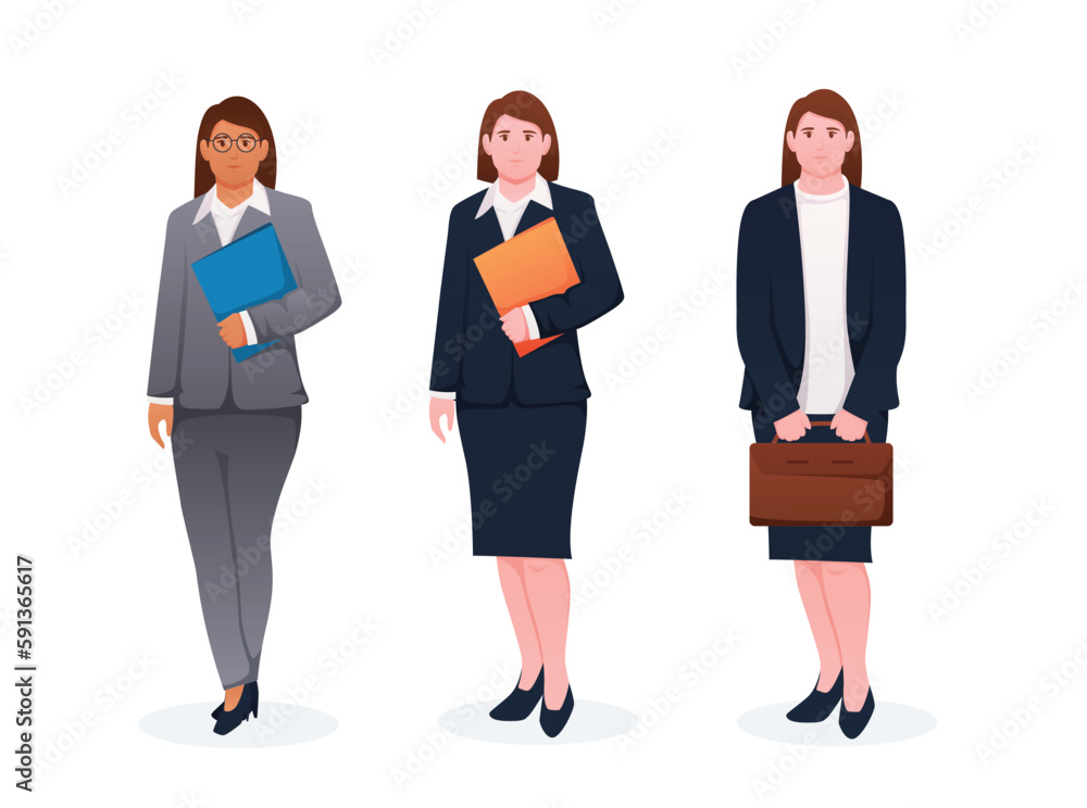 set of woman in suit. business woman illustration
set of woman in suit. business woman illustration