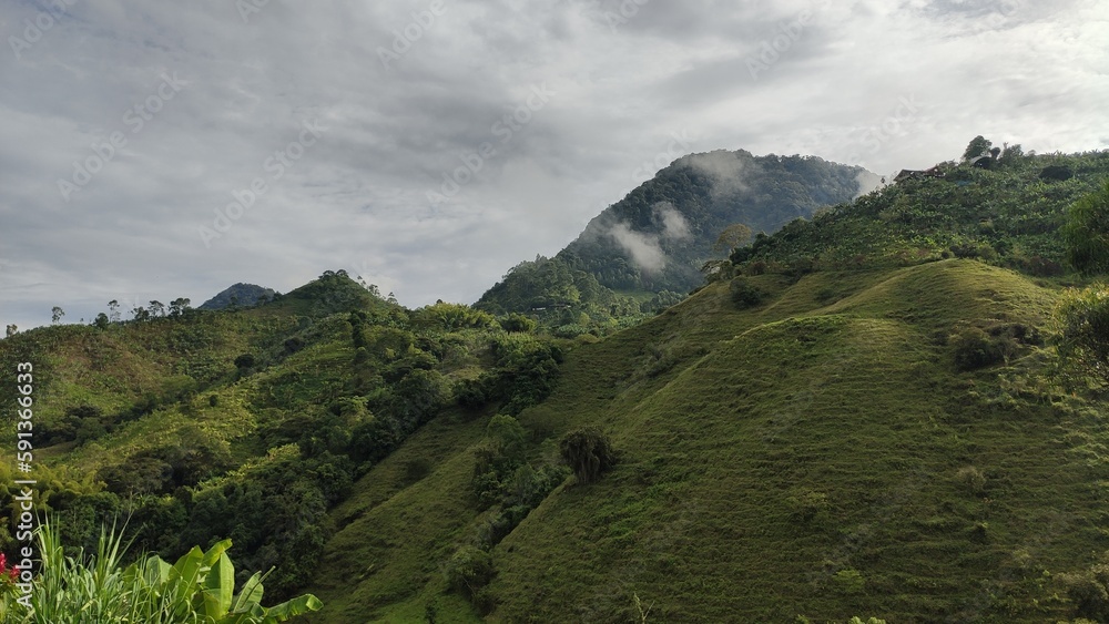 landscape with clouds in the Andes Mountains, Fusagasugá (Fusagasuga), Cundinamarca, Colombia. landscape with clouds in the Andes Mountains, Fusagasugá (Fusagasuga), Cundinamarca, Colombia.