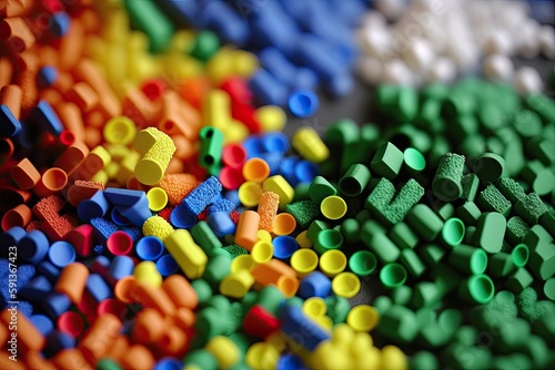 colorful assortment of bricks up close. Generative AI photo