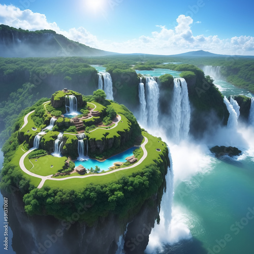 Cliff Hanging Floating Isla...