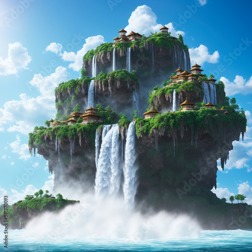 Cliff Hanging Floating Isla...