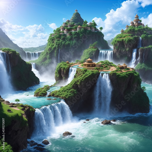 Cliff Hanging Floating Isla...