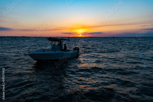 yachting photo of seascape horizon at sunset. seascape horizon at sunset. © be free
