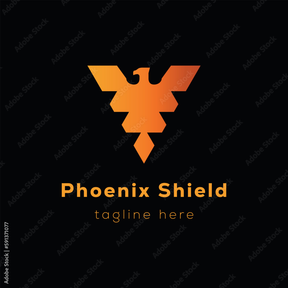 Obraz premium modern phoenix shield logo design