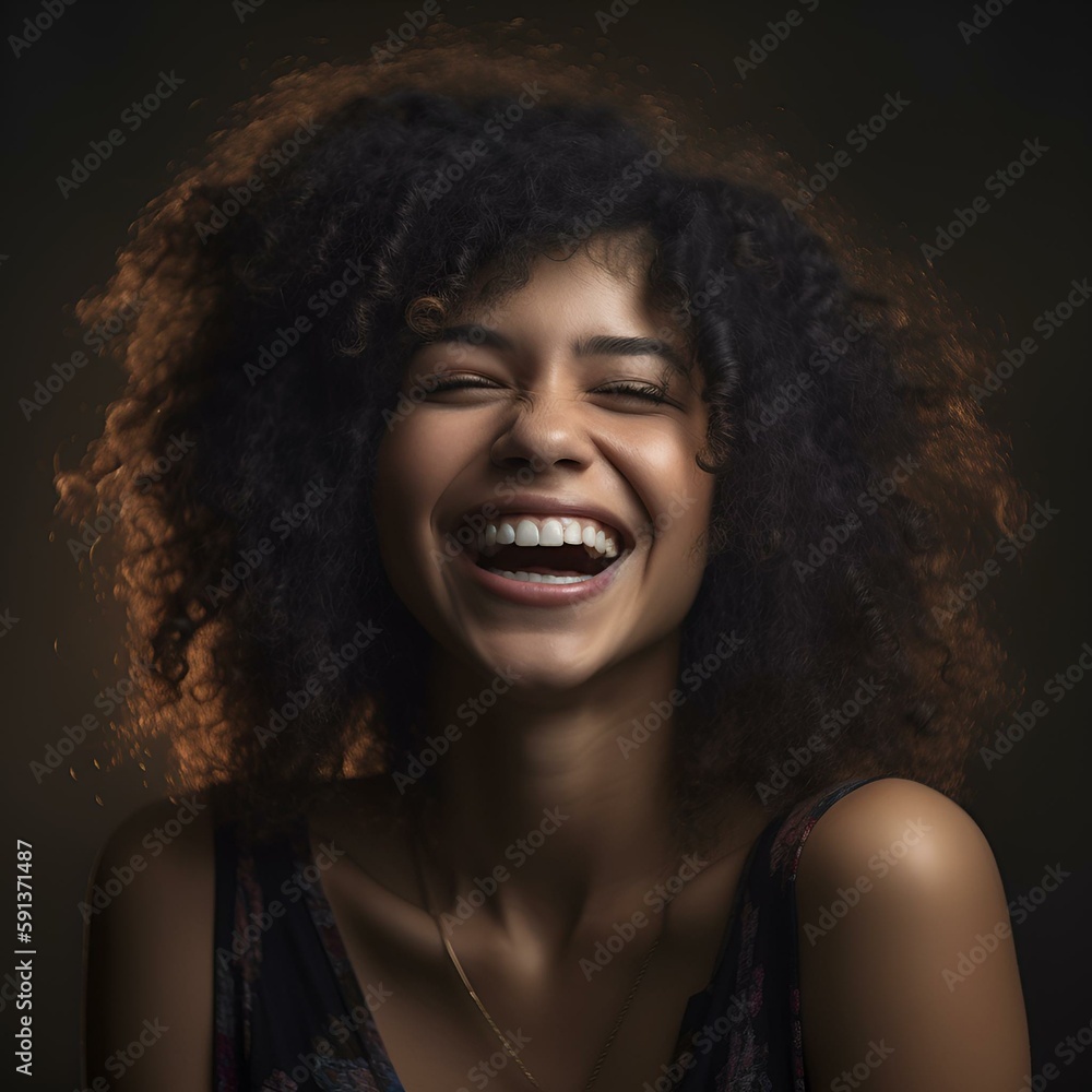 happy woman (generated by artificial intelligence) happy woman (generated by artificial intelligence)