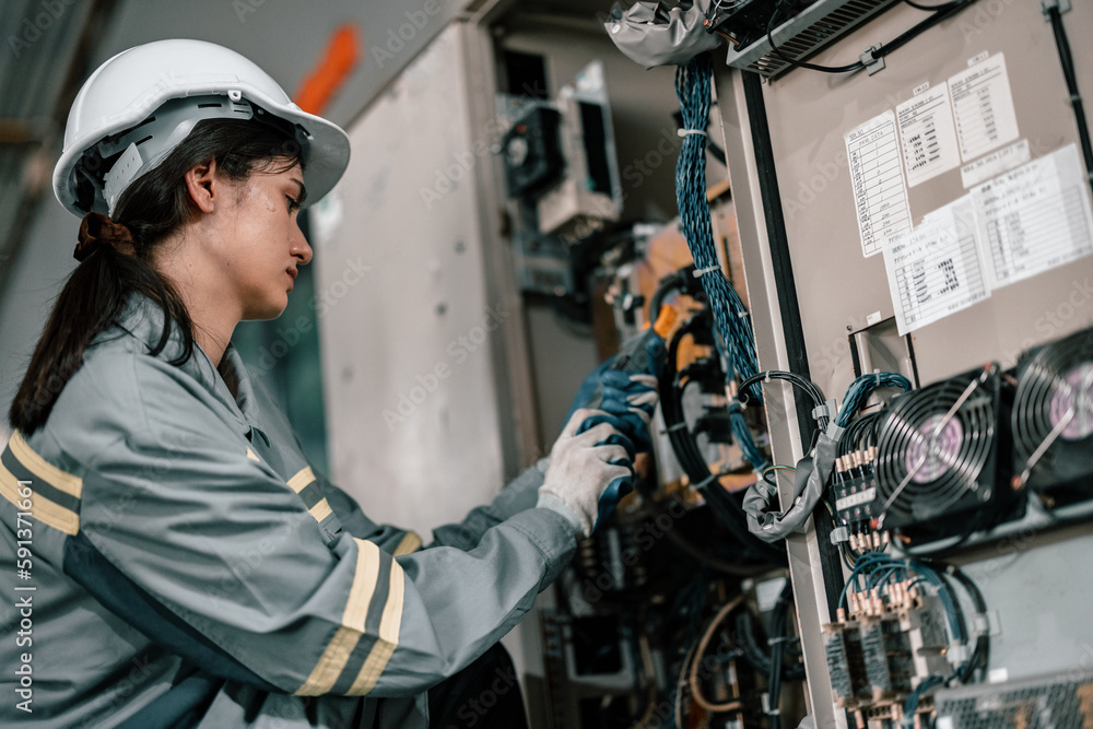 Robotic technician control automation works within accepted limits by testing operating voltages and electrical configurations. Robotic factory routine checks and maintenance to follow safety rules. Robotic technician control automation works within accepted limits by testing operating voltages and electrical configurations. Robotic factory routine checks and maintenance to follow safety rules.