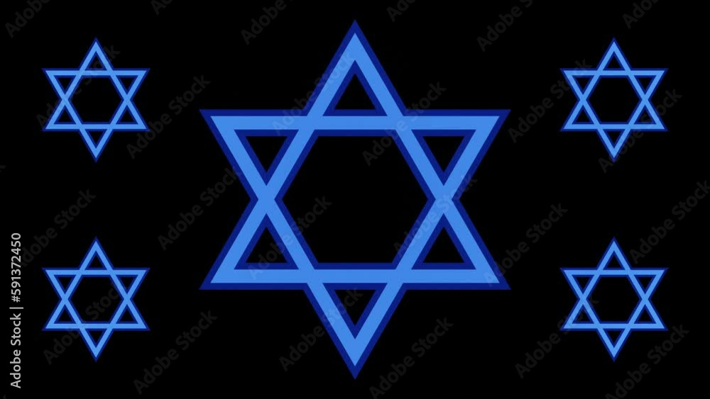 Decorative video with rotating 3d symbol Star of David Decorative video with rotating 3d symbol Star of David