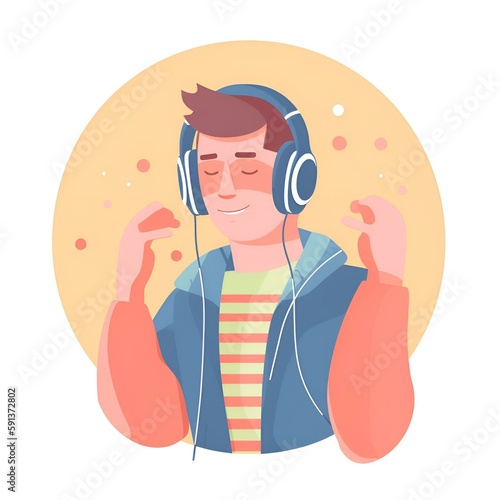 man in headphones