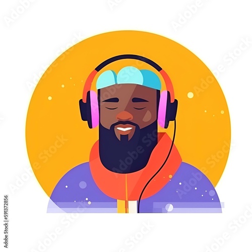 man in headphones