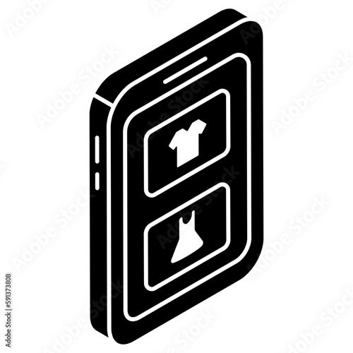 Modern design icon of mobile shopping product 