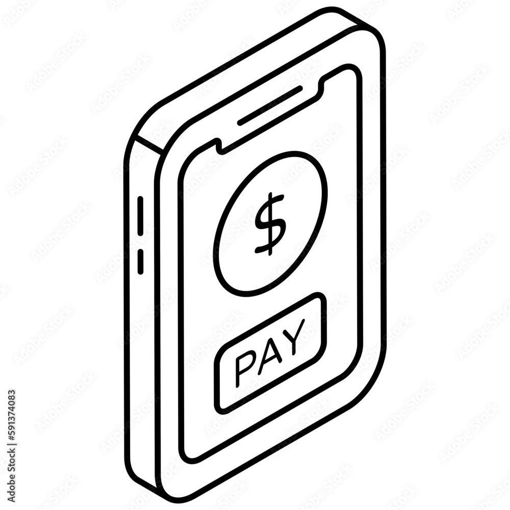 Mobile payment icon, editable vector Mobile payment icon, editable vector