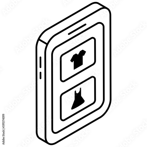 Modern design icon of mobile shopping product 