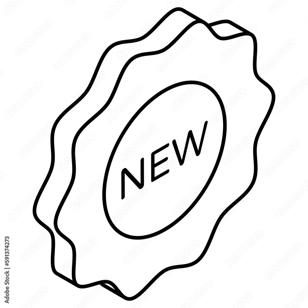 A flat design icon of new badge A flat design icon of new badge