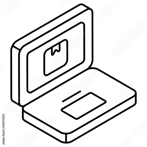 An icon design of online parcel