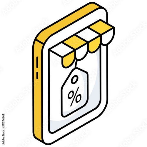Vector design of mobile shopping discount 