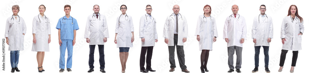 group of doctors in full length isolated on white group of doctors in full length isolated on white