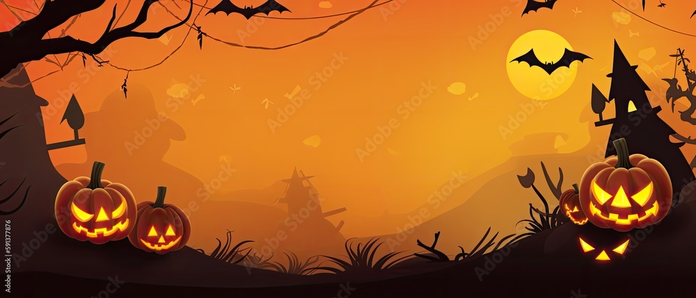 Halloween Banner promo sale  Generative AI