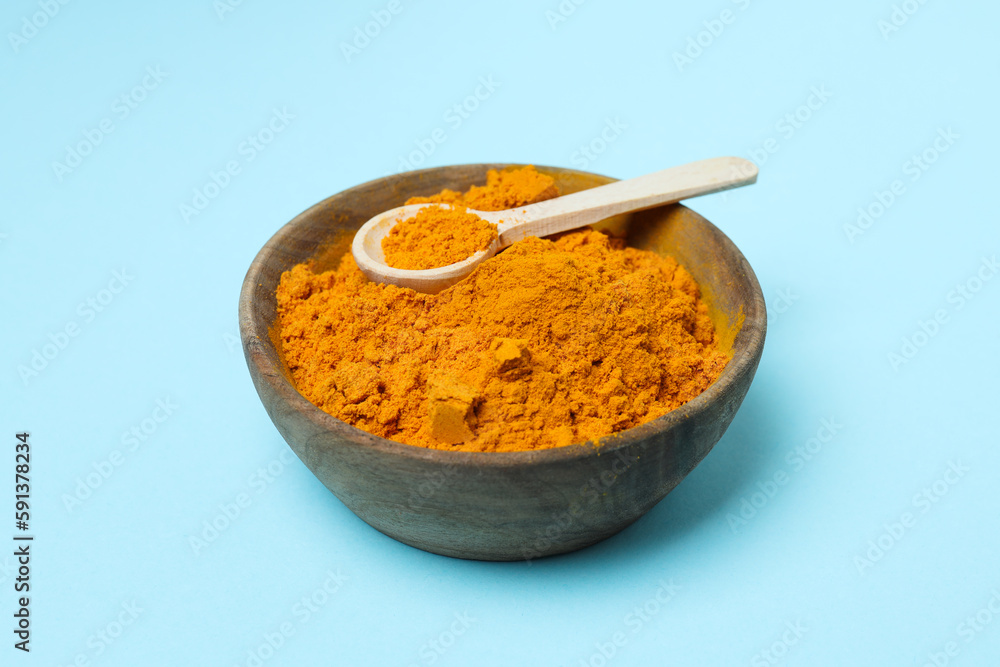Fragrant seasoning - turmeric, one of the main ingredients in Indian curry Fragrant seasoning - turmeric, one of the main ingredients in Indian curry