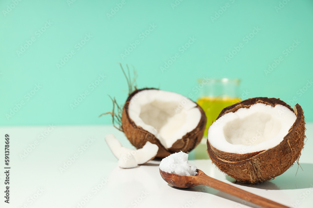 Product for beauty procedures, skin and body care - coconut oil Product for beauty procedures, skin and body care - coconut oil
