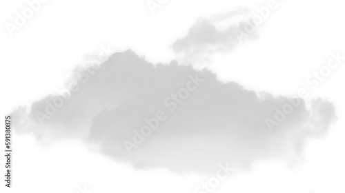 fluffy white cloud element on transparent background