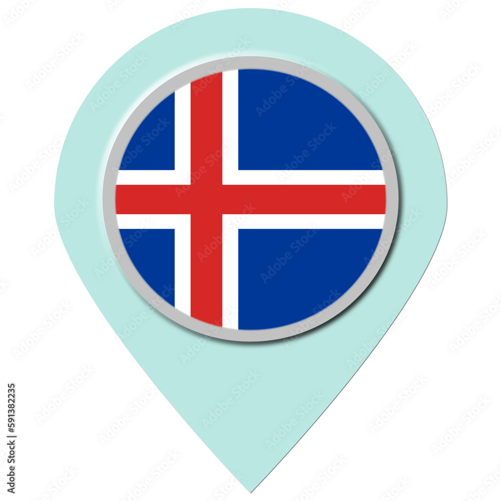 Obraz premium Iceland Location Pin