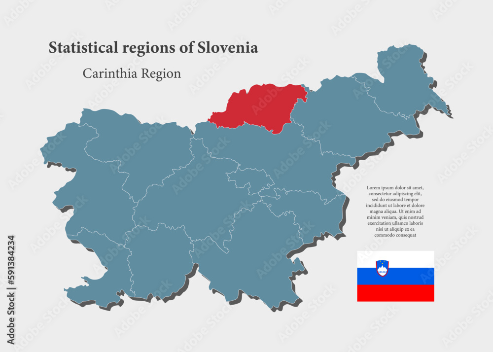 Vector map Slovenia, region Portalegre
