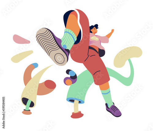 Street dancer or performer, teengers movement