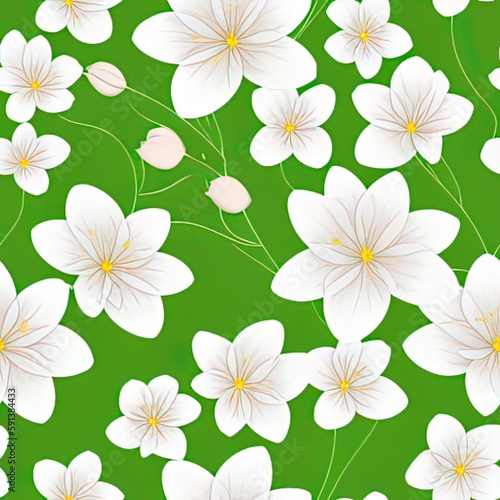 Flowers, seamless texture for fabric, wallpaper. Created by a stable diffusion neural network. © homeworlds