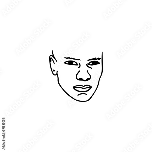 vector illustration of ugly man's face