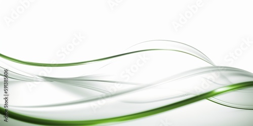 Bend line curves green in line art style on white background. Modern minimal style. Light background. Isolated AI illustration. Digital illustration. Abstract texture. Trendy style.