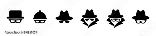 Spy icon vector or incognito icon, logo illustration 10 eps. photo